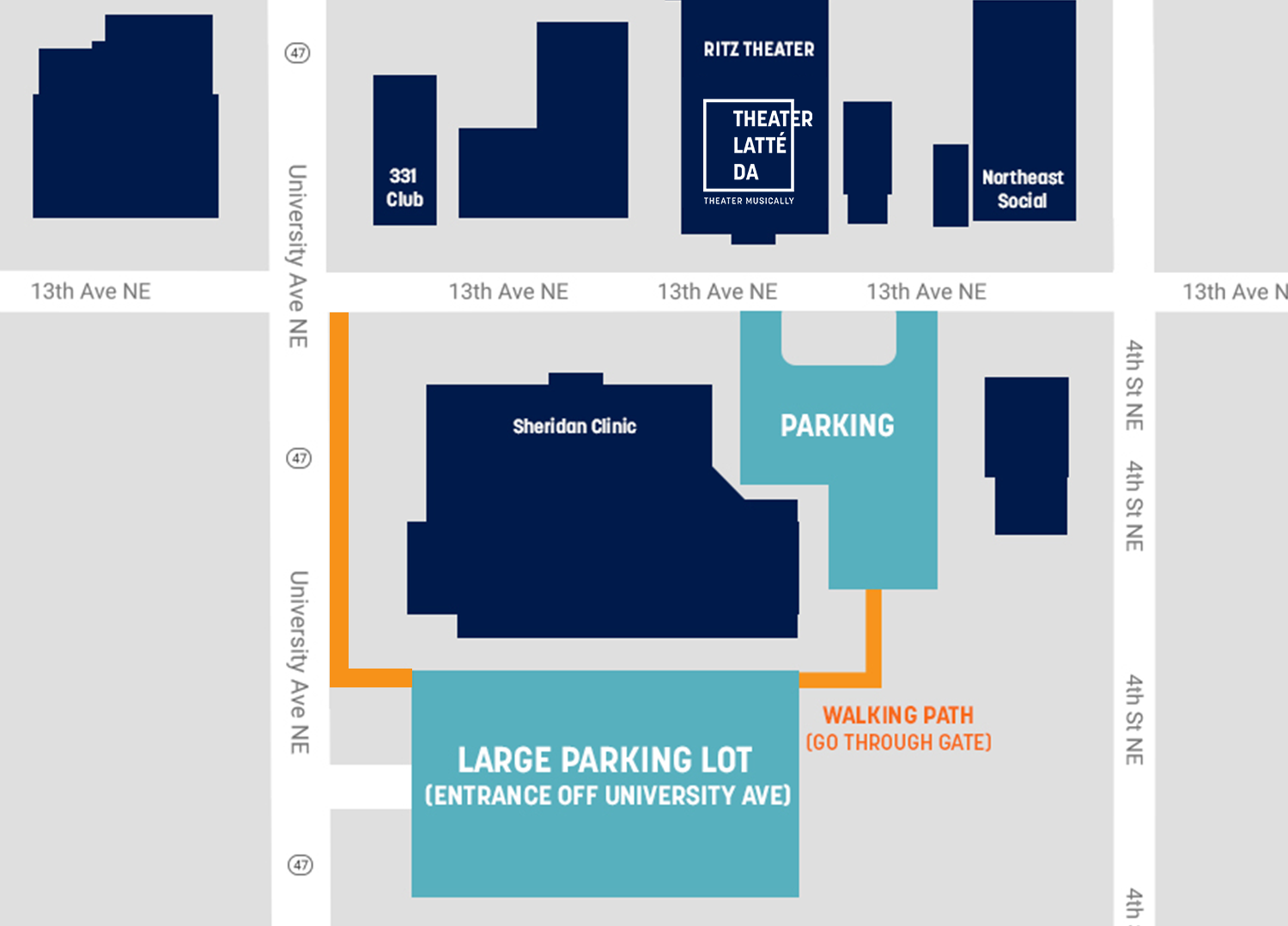 Directions and Parking — Theater Latté Da